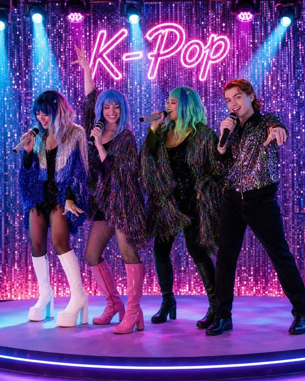 Our professional K-Pop idol cast on stage