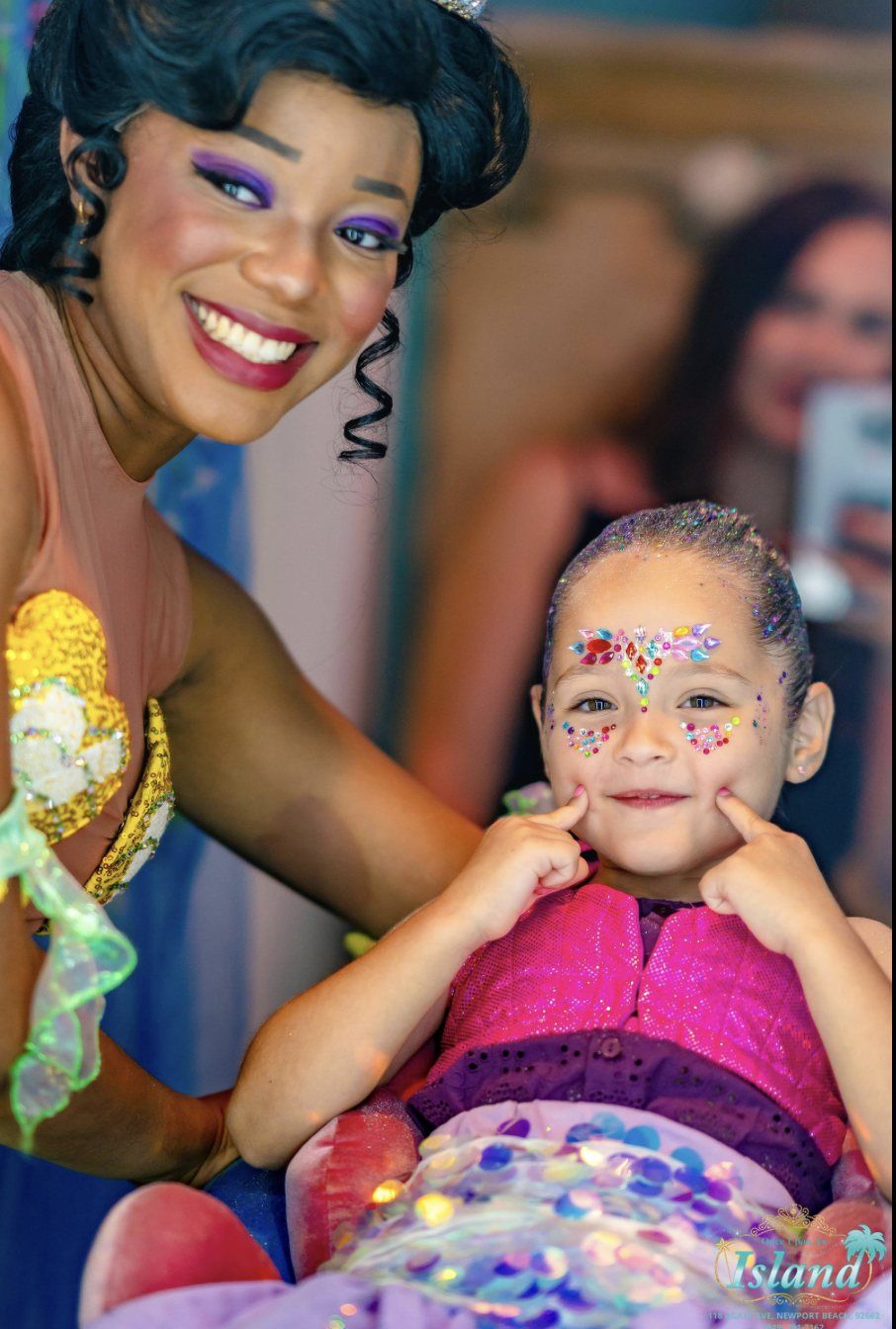 A princess makeover moment at Once Upon an Island