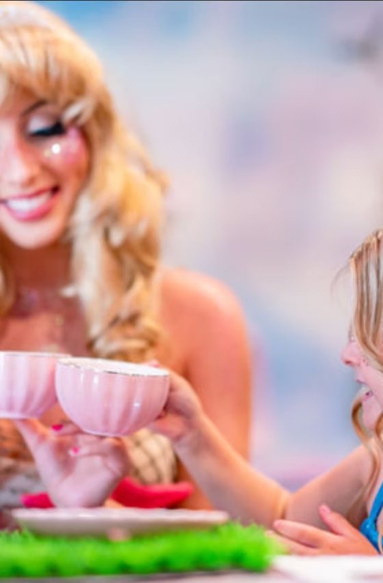 Pink sparkling tea at a princess tea party