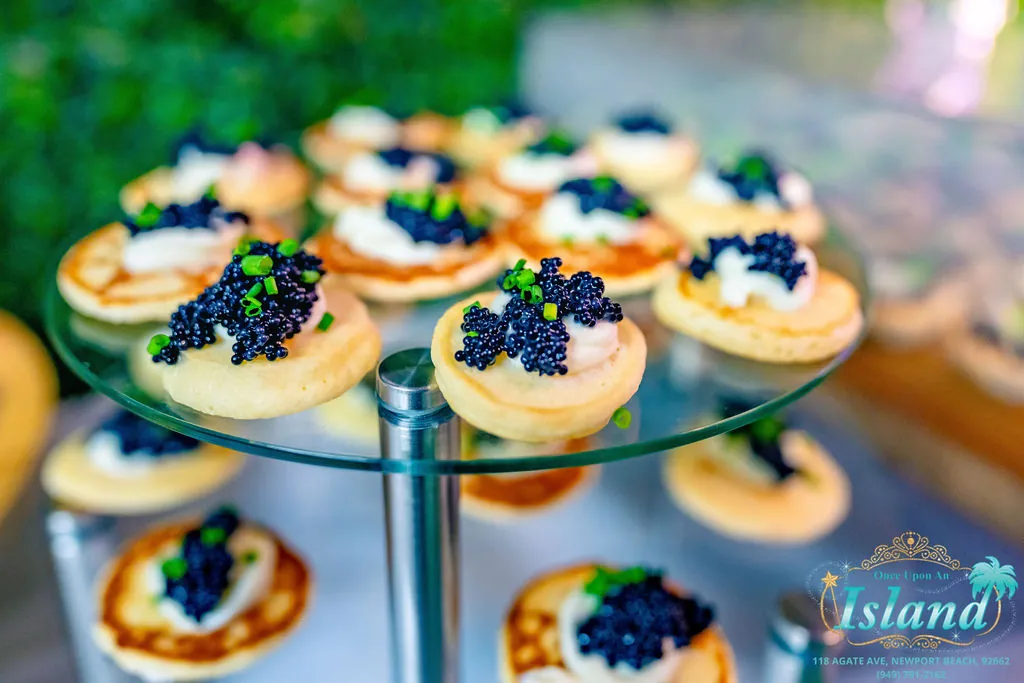 Caviar blinis from the adult canape service