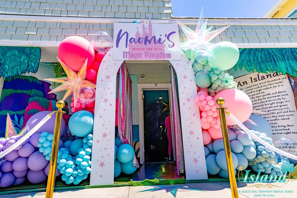 A custom castle entrance arch built onto our storefront