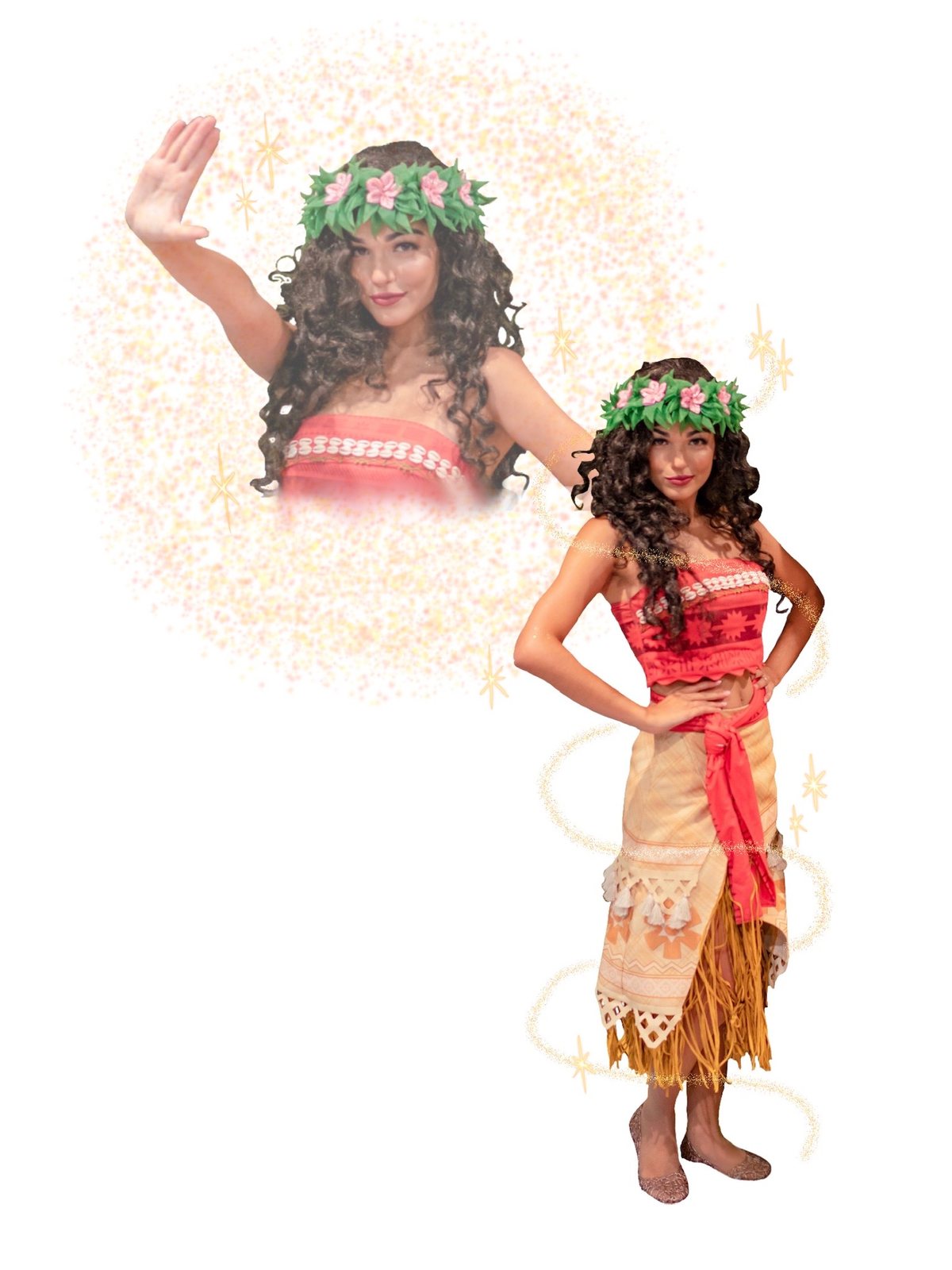 An Once Upon an Island traveling character, available for birthday parties across Orange County