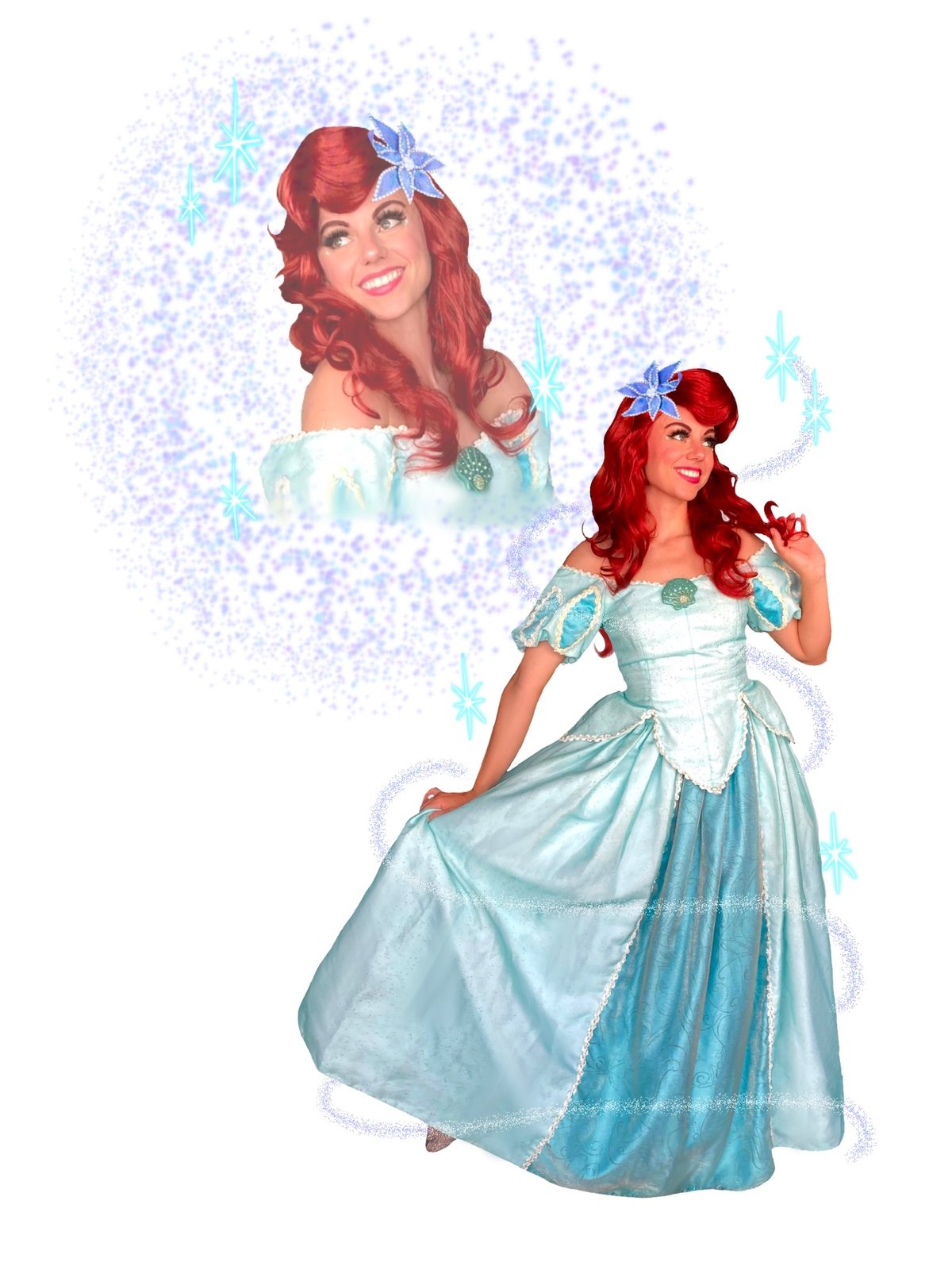 An Once Upon an Island traveling character, available for birthday parties across Orange County