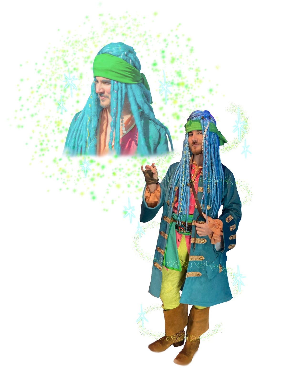 The Neverland Pirate Captain, a professional Once Upon an Island character available for birthday parties in Orange County