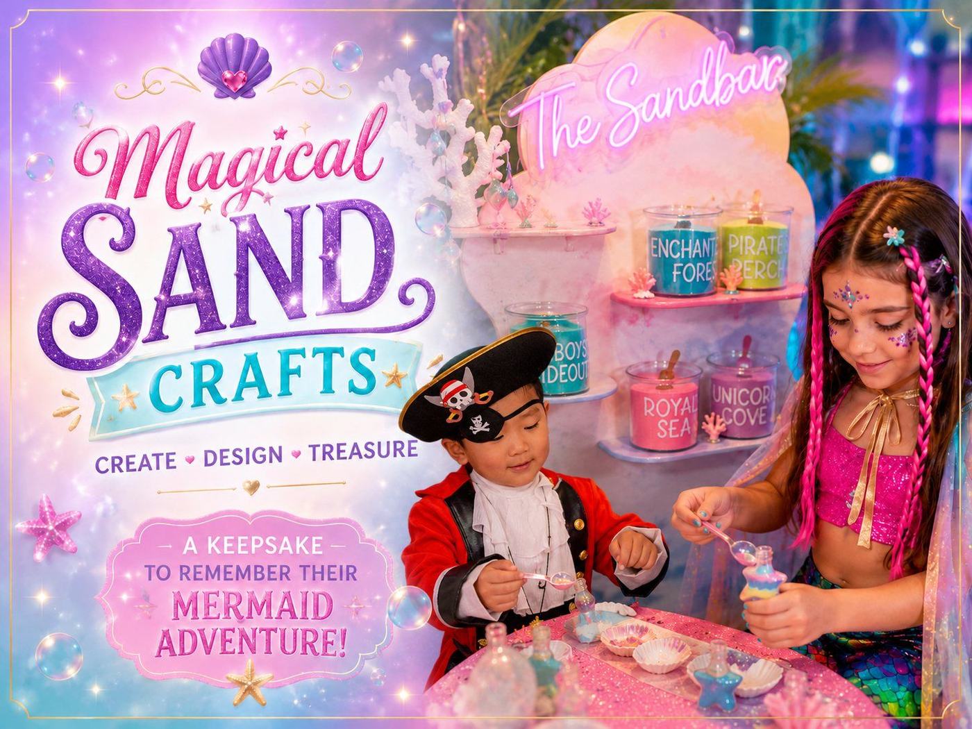 What every Mermaid and Pirate Party includes, card 6
