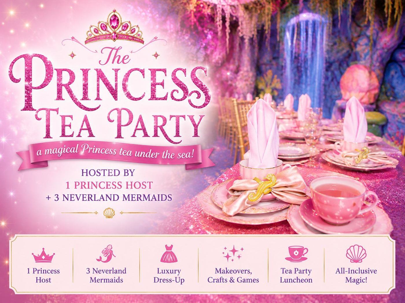 What every Princess Tea Party includes, card 1