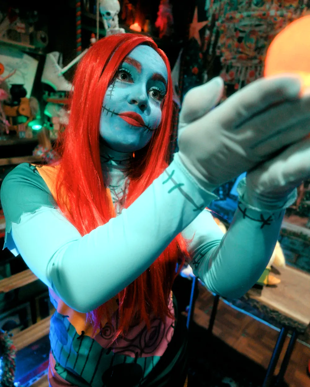 Sally in her laboratory at Halloween at the North Pole, photo 2