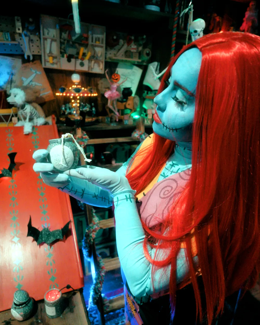 Sally in her laboratory at Halloween at the North Pole, photo 5