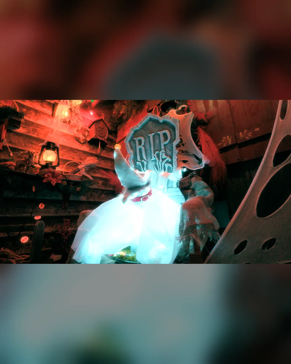 Zero in Santa's reindeer barn at Halloween at the North Pole, photo 2