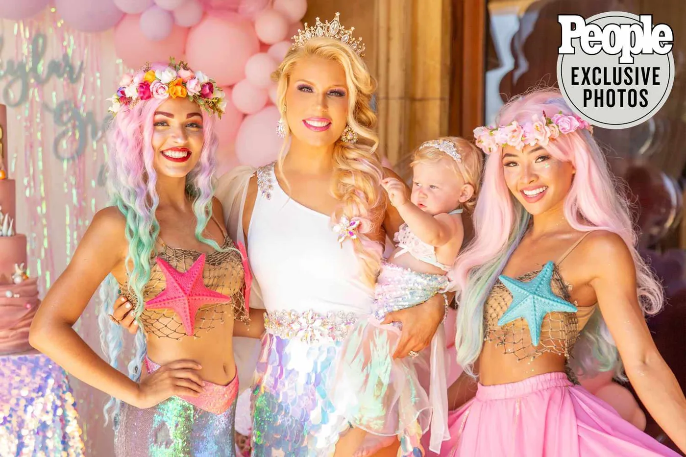 People magazine exclusive photos of Once Upon an Island mermaids at Gretchen Rossi's daughter's first birthday party